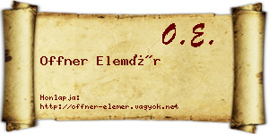 Offner Elemér névjegykártya